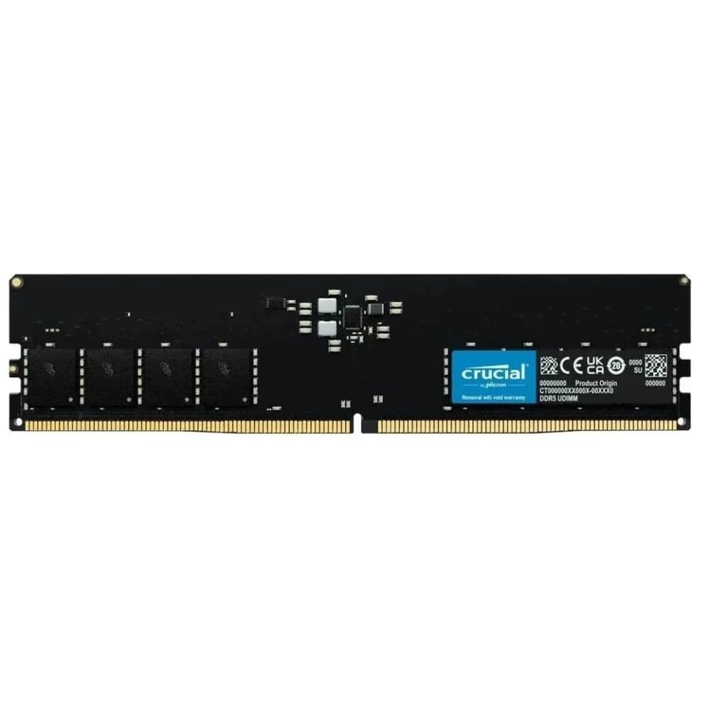 Модуль памяти 16GB Crucial DDR5 4800 UDIMM Basics Desktop Memory Non-ECC, CL40, 1.1V, SRx8, RTL