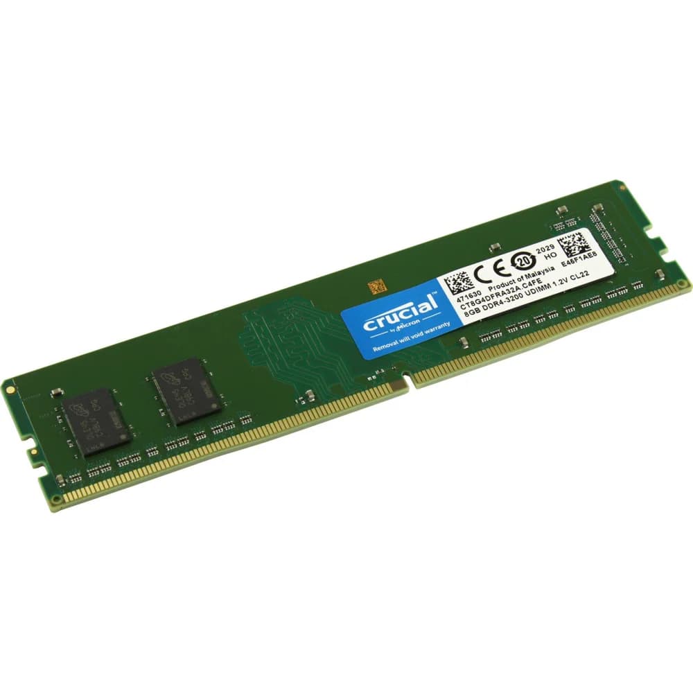 Crucial 8GB DDR4 3200 MT/s (PC4-25600) CL22 SR Unbuffered DIMM 288pin