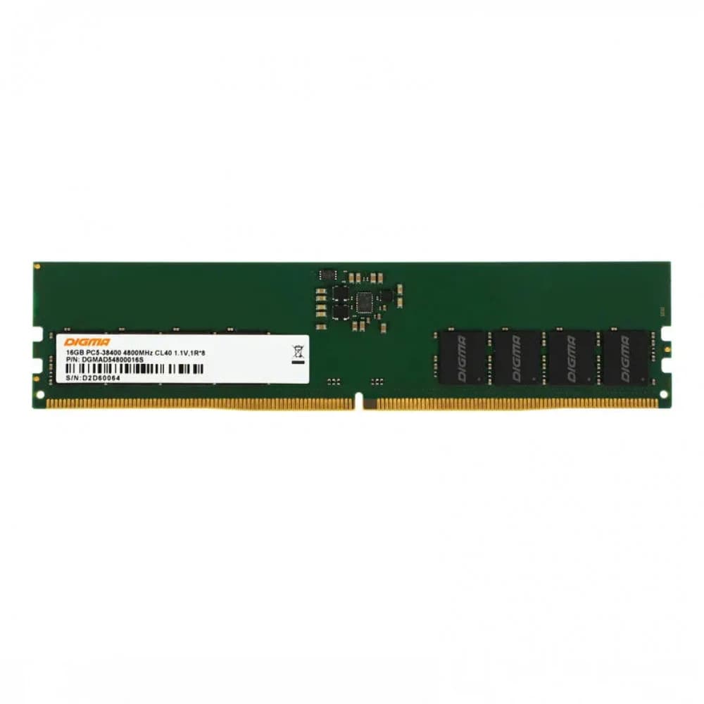 Память DDR5 16Gb 4800MHz Digma DGMAD54800016S RTL PC5-38400 CL40 DIMM 288-pin 1.1В single rank