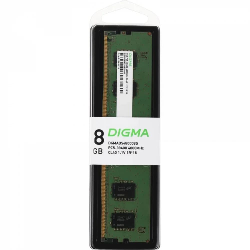 Память DDR5 8Gb 4800MHz Digma DGMAD5480008S RTL PC5-38400 CL40 DIMM 288-pin 1.1В single rank Ret