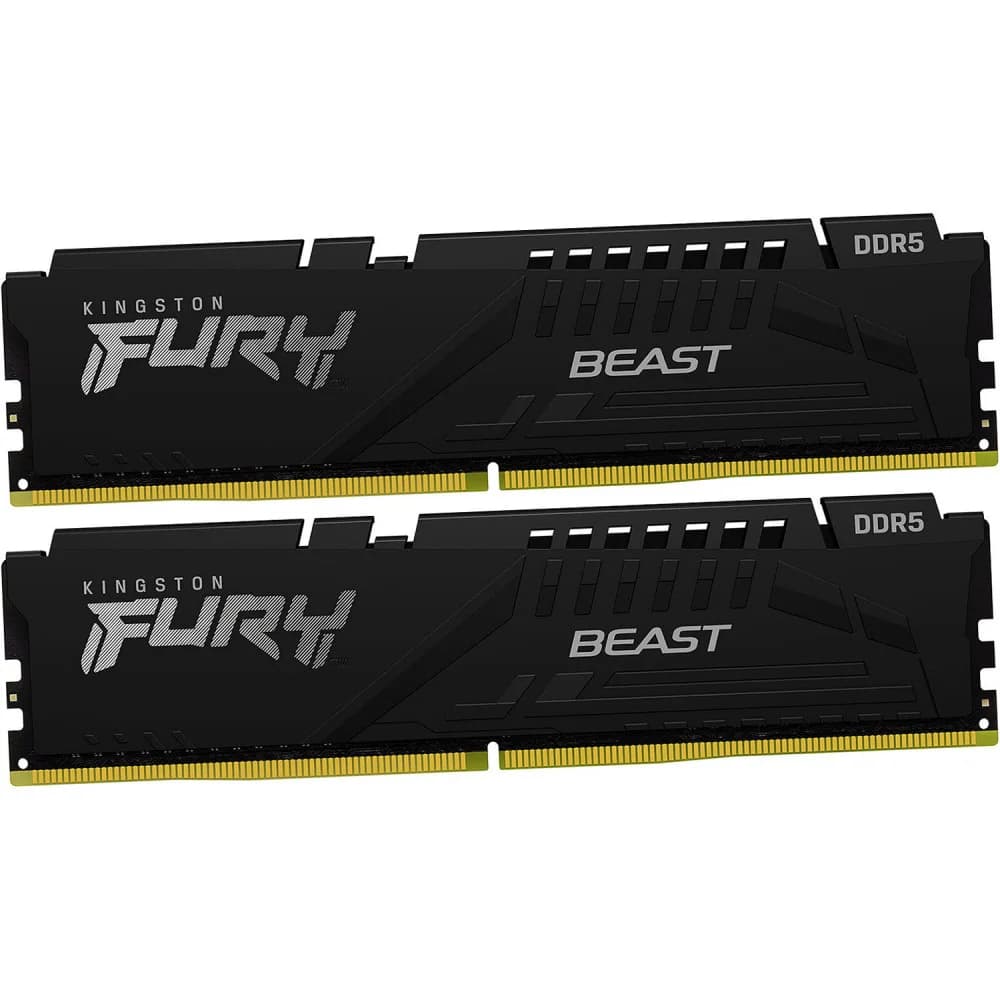 16GB Kingston DDR5 5200 DIMM FURY Beast Black XMP Gaming Memory KF552C40BBK2-16 Non-ECC, CL40, 1.25V, (Kit of 2) 1RX16 40-40-40 288-pin 16Gbit, RTL