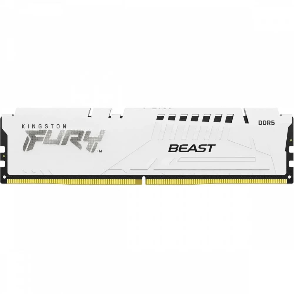 Модуль памяти DDR 5 DIMM 16Gb PC44800, 5600Mhz, Kingston FURY Beast White XMP, CL40 (KF556C40BW-16)