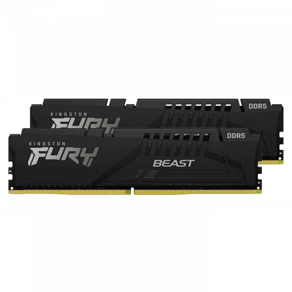 DDR 5 DIMM 32Gb PC51200, 64000Mhz, Kingston FURY Beast Black EXPO CL32 (Kit of 2) (KF564C32BBEK2-32) (retail)