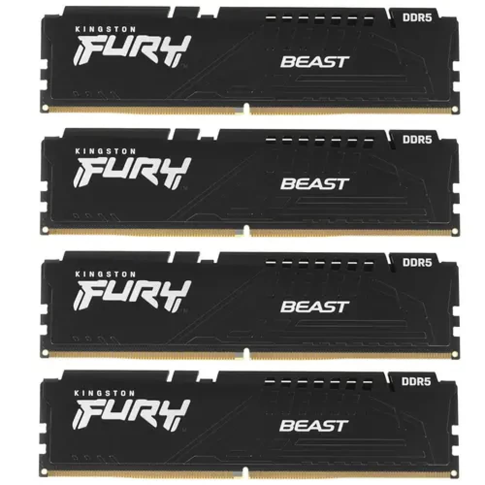 DDR 5 DIMM 64Gb PC48000, 6000Mhz, Kingston FURY Beast Black CL40 (Kit of 4) (KF560C40BBK4-64) (retail)
