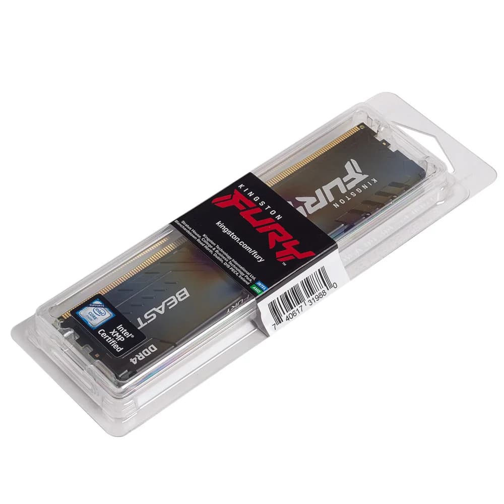 16GB Kingston DDR4 3200 DIMM FURY Beast Black Gaming Memory KF432C16BB1/16 Non-ECC, CL16, 1.35V, KF432C16BB1/16 1Gx8, RTL, (319880) {25}