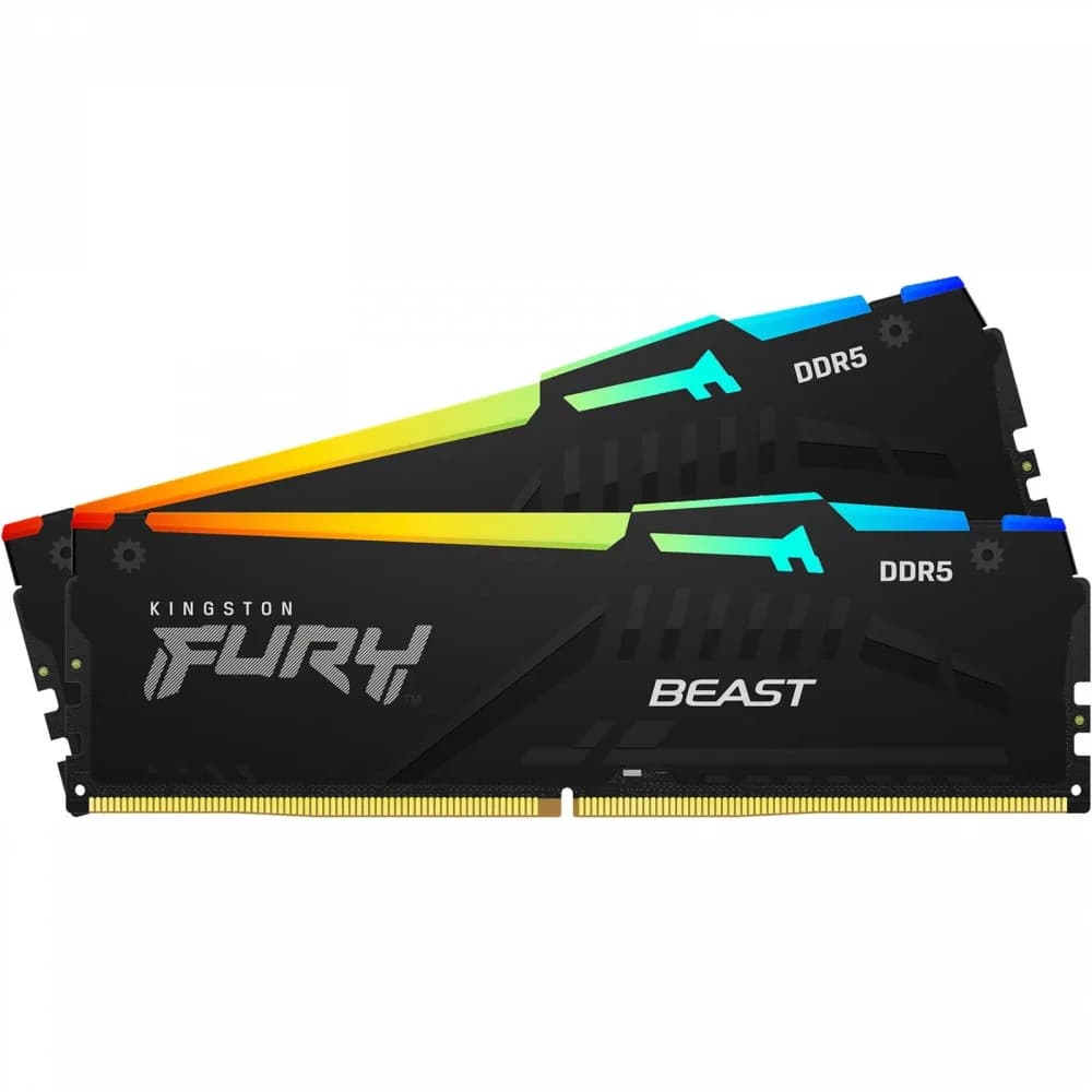 DIMM DDR5 32 GB kit 5600MHz Kingston Fury Beast Black RGB (EXPO), KF556C36BBEAK2-32, (2x16GB),CL36