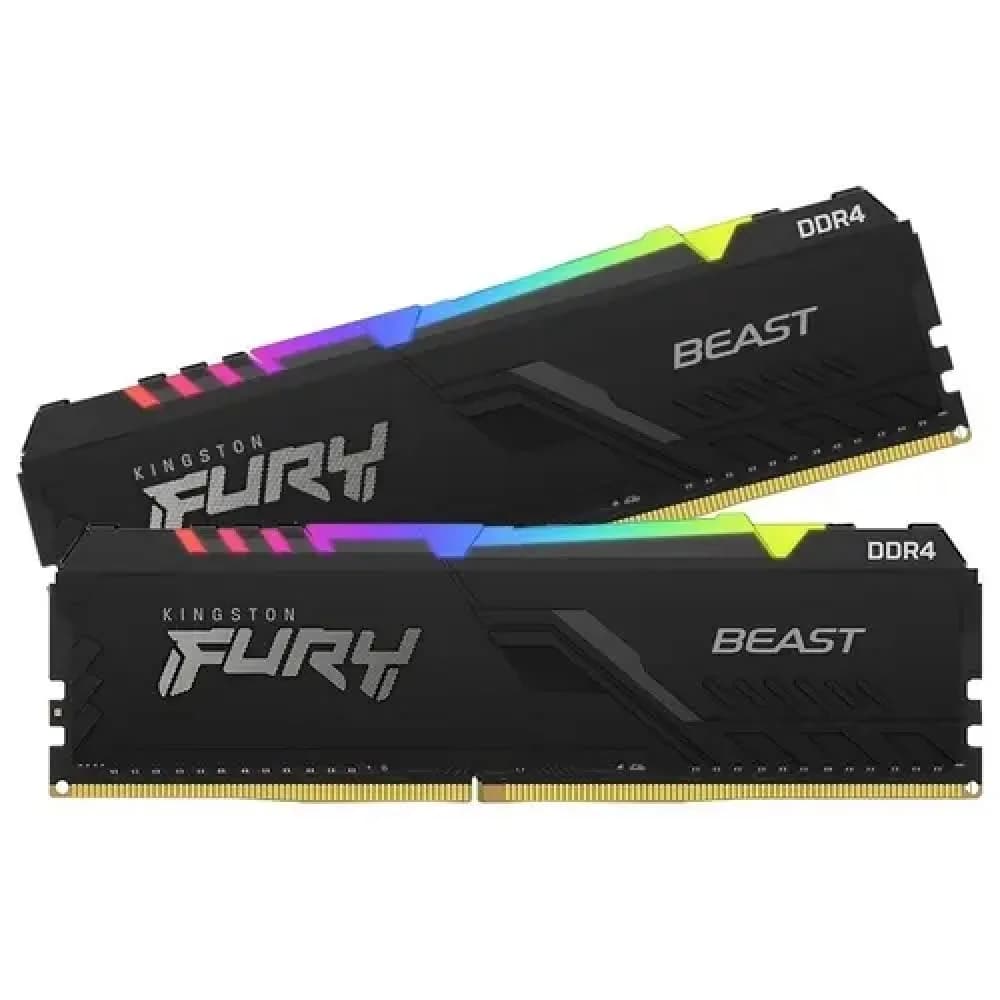 Память DDR4 2x16GB 3200MHz Kingston KF432C16BB12AK2/32 Fury Beast RGB RTL Gaming PC4-25600 CL16 DIMM 288-pin 1.35В dual rank с радиатором Ret