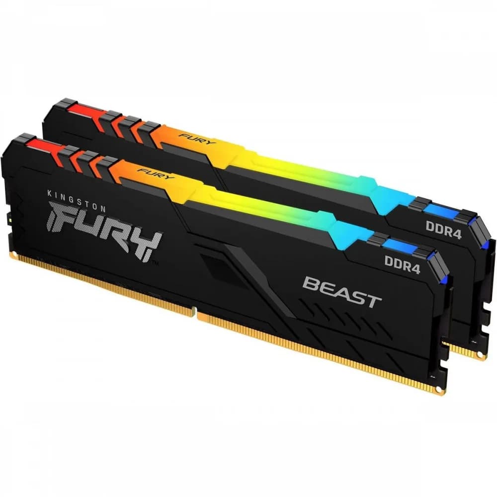 Память DDR4 2x64GB 3200MHz Kingston KF432C16BB2AK2/64 Fury Beast RGB RTL PC4-25600 CL16 DIMM 288-pin 1.35В dual rank Ret