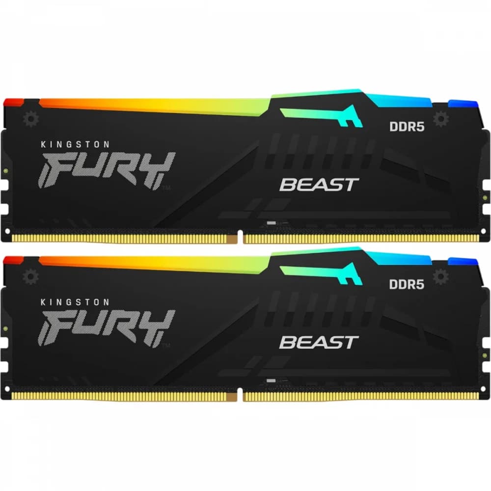 DIMM DDR5 64 GB kit 6000MHz Kingston Fury Beast RGB (AMD+Intel), KF560C36BBE2AK2-64 (2x32GB), CL36