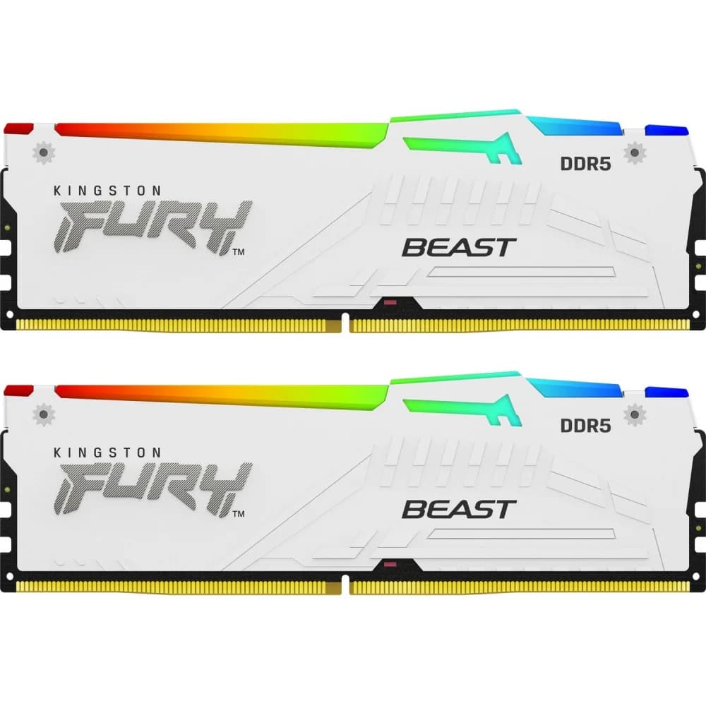DIMM DDR5 32 GB kit 5600MHz Kingston Fury Beast White RGB, KF556C40BWAK2-32, (2x16GB) CL 40-40-40