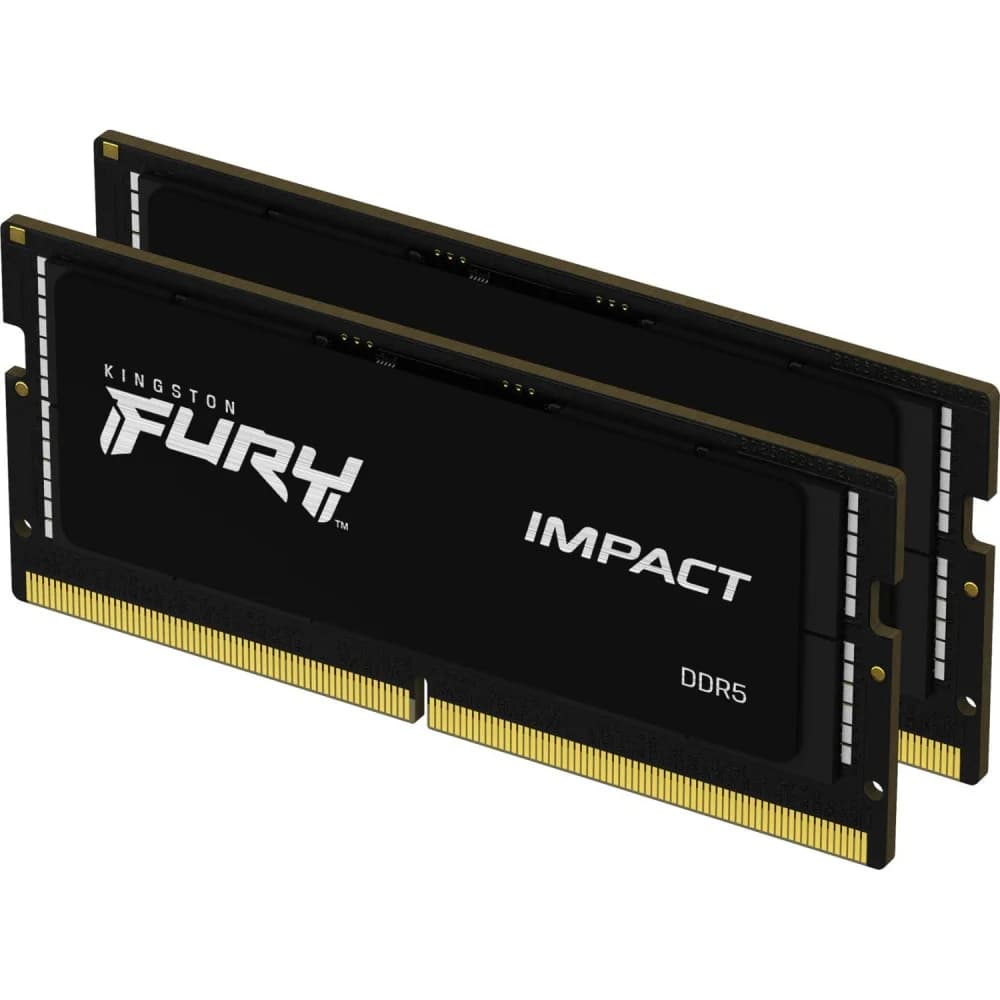ОЗУ для ноутбука Kingston Fury Impact SO DIMM DDR5, 32GB (16GB x2) DDR5 5600MT/s Non ECC SODIMM, CL40, KF556S40IBK2-32