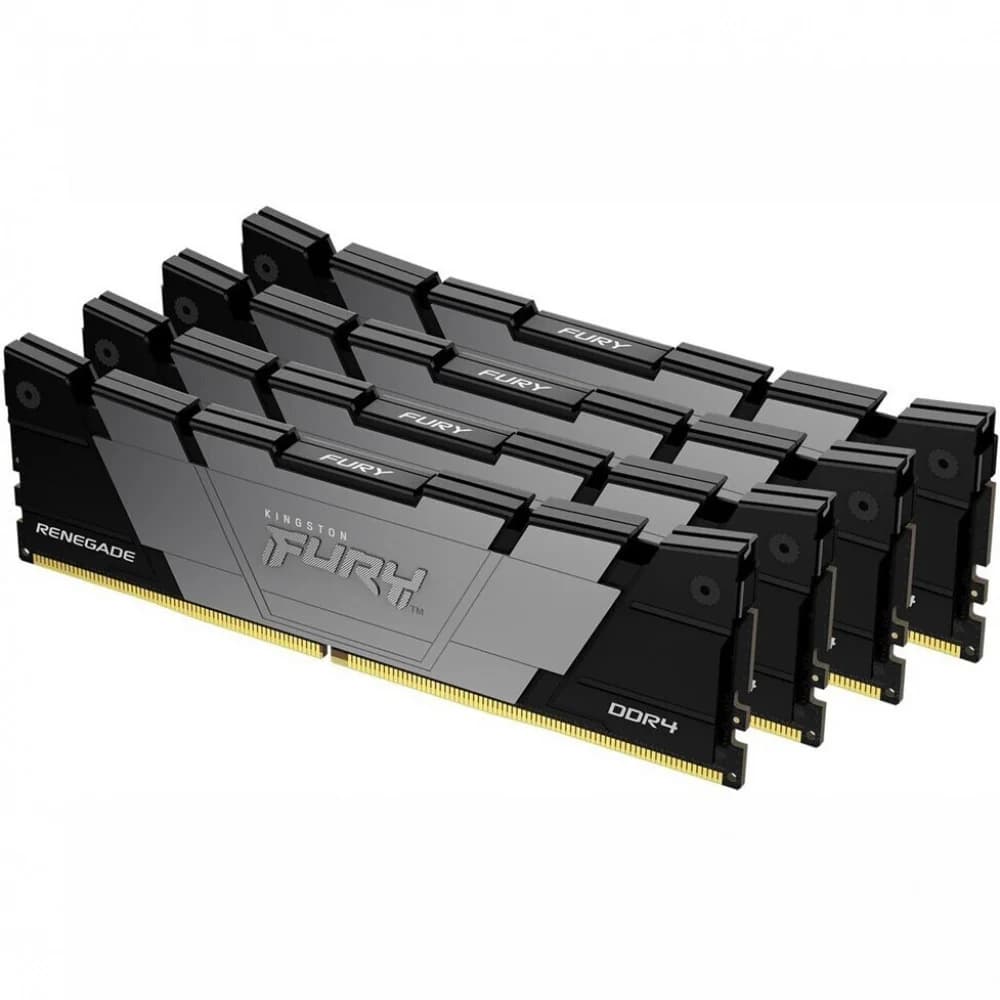 Память оперативная/ Kingston 64GB3200MT/s DDR4 CL16DIMM (Kit of4)1Gx8 FURY Renegade Black