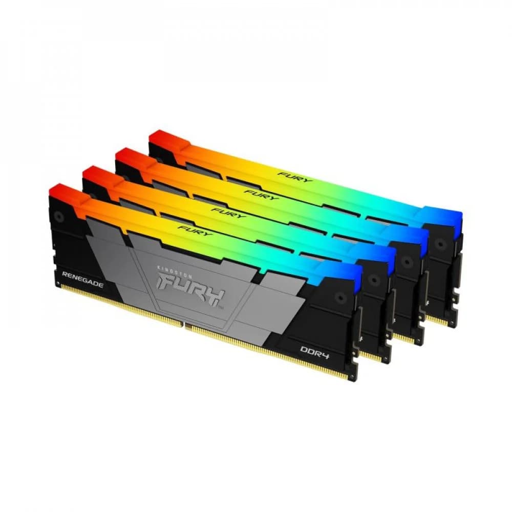 Память оперативная/ Kingston 64GB3600MT/s DDR4 CL16DIMM (Kit of4)1Gx8 FURYRenegadeRGB