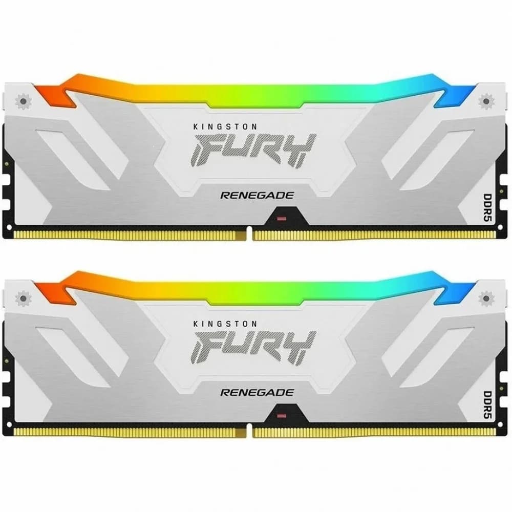 Память оперативная/ Kingston 64GB 6400MT/s DDR5 CL32 DIMM (Kit of 2) FURY Renegade RGB White XMP