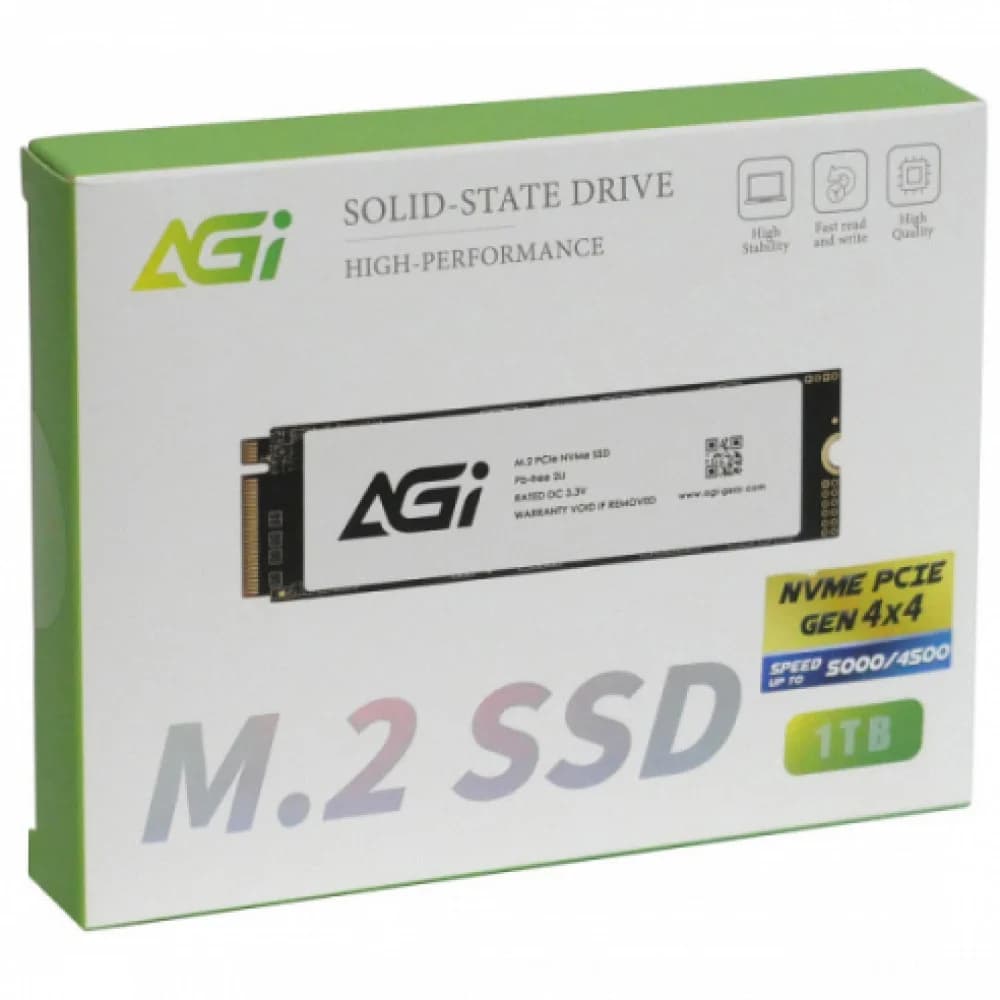 Твердотельный накопитель AGI AI818, 1Tb PCIe Gen4, Read 4700Mb/s, Write 2800Mb/s, Retail