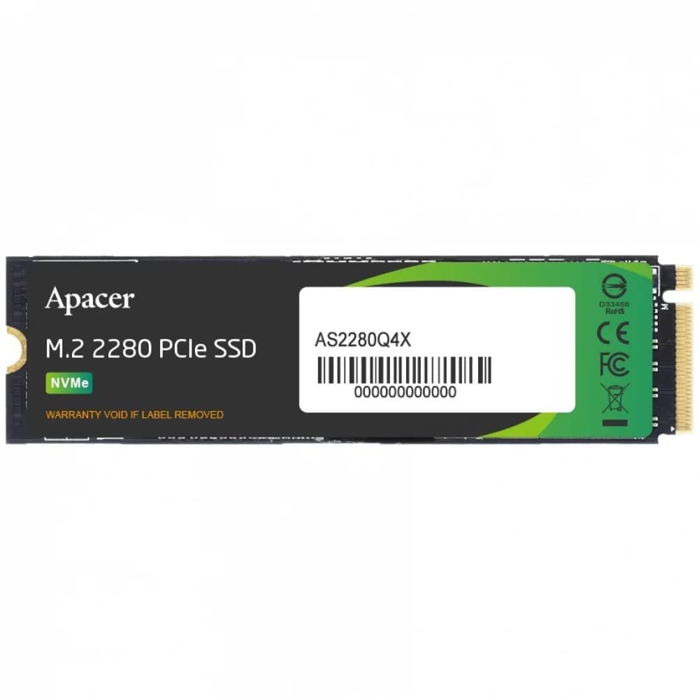 Apacer SSD AS2280Q4X 1TB M.2 2280 PCIe Gen4x4, R5000/W4400 Mb/s, 3D NAND, MTBF 1.5M, NVMe 1.4, 600TBW, Retail, 3 years (AP1TBAS2280Q4X-1)