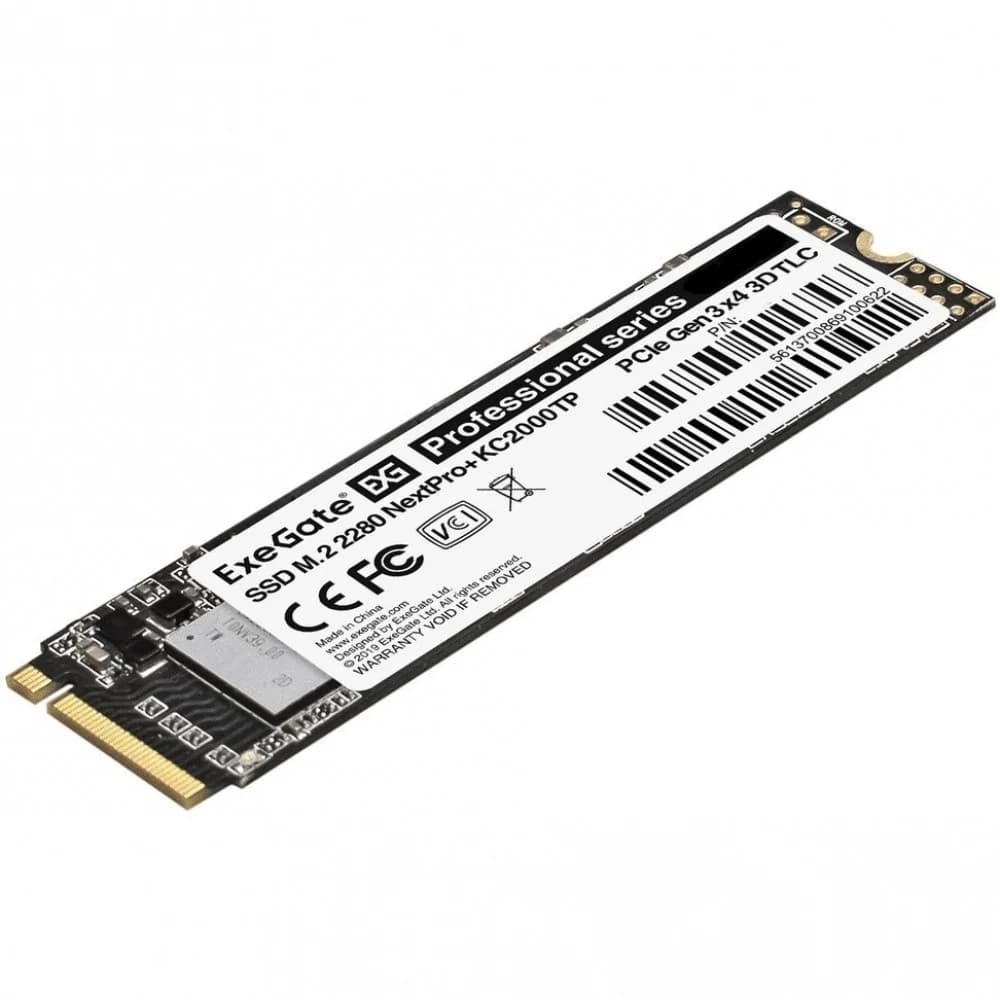 Накопитель SSD M.2 2280 1Tb ExeGate NextPro+ KC2000TP1TB (PCIe Gen3x4, NVMe, 22x80mm, 3D TLC)