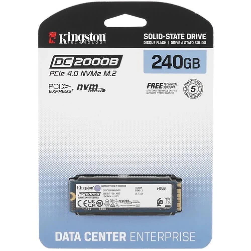 Накопитель SSD Kingston PCIe 4.0 x4 240GB SEDC2000BM8/240G DC2000B M.2 2280 0.4 DWPD