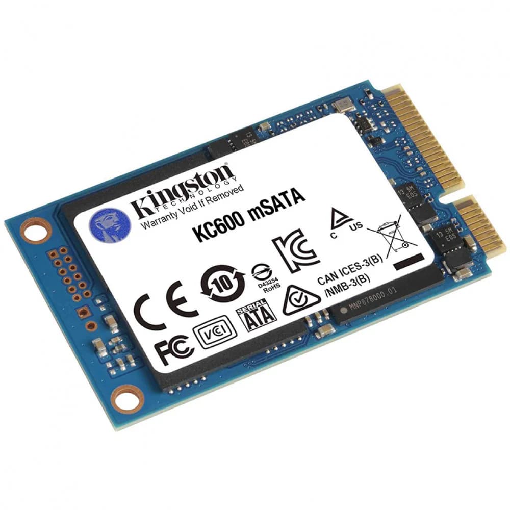 Kingston SSD KC600, 256GB, mSATA, SATA3, 3D TLC, R/W 550/500MB/s, IOPs 90 000/80 000, DRAM buffer 256MB, TBW 150, DWPD 0.32