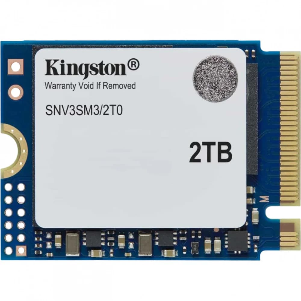 Твердотельный накопитель/ Kingston SSD NV3, 2000GB, M.2(22x30mm), NVMe, PCIe 4.0 x4, 3D TLC, R/W 6000/5000MB/s, TBW 640, DWPD 0.2 (60 мес)