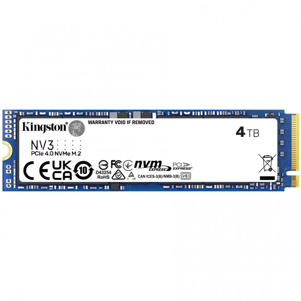 Твердотельный накопитель SSD 4000 Gb M.2 2280 Kingston SNV3S/4000G, PCIe NVMe Gen 4x4, W6000/R5000