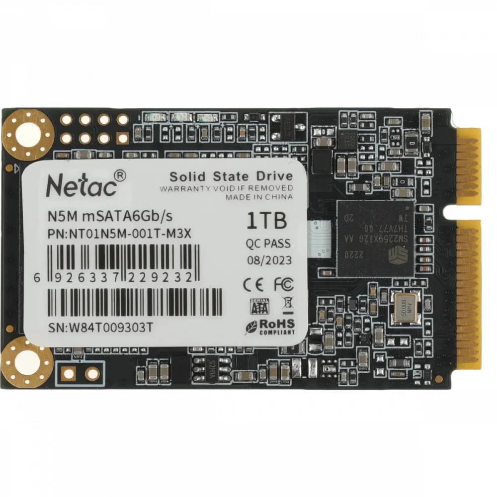 SSD mSATA Netac 1.0Tb N5M Series Retail (SATA3, up to 560/520MBs, 3D NAND, 560TBW)