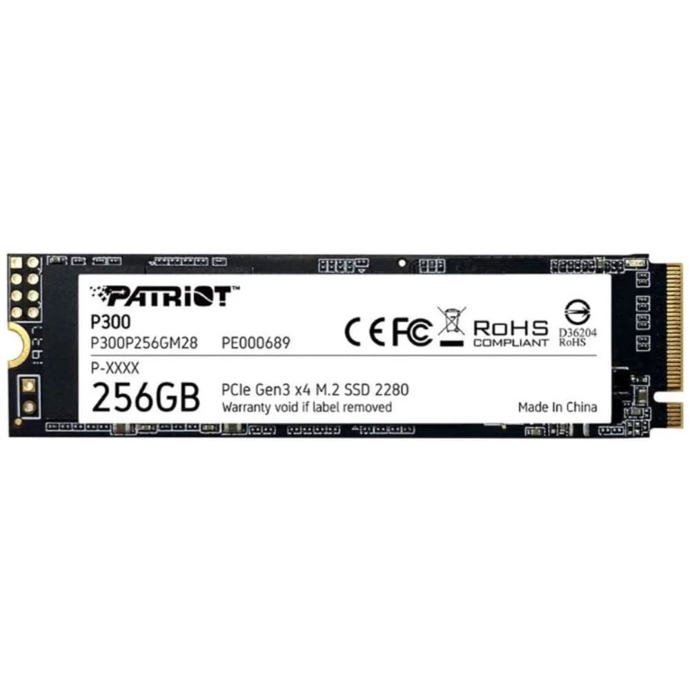 SSD M.2 Patriot 256Gb P300 (PCI-E 3.0 x4, up to 1700/1100MBs, 290000 IOPs, SMI2263XT, TBW 120Tb, 22х80mm)
