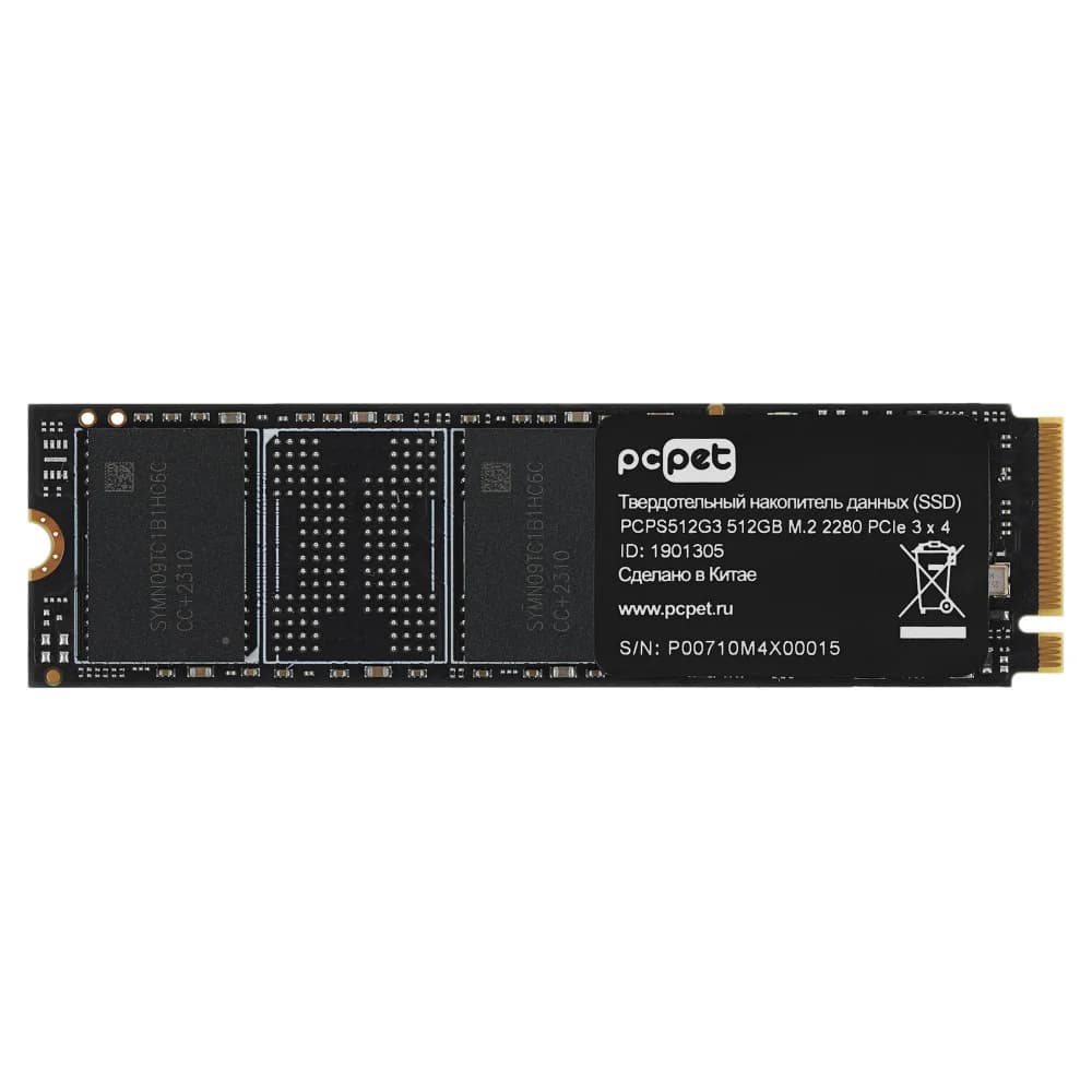 Накопитель SSD PC Pet PCI-E 3.0 x4 512Gb PCPS512G3 M.2 2280 OEM