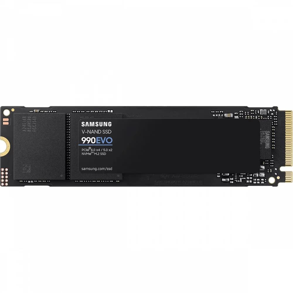 Твердотельный накопитель SSD Samsung M.2 2280 2TB 990 EVO NVMe 2.0, PCIe 4.0 x4, V-NAND TLC, R/W 5000/4200MB/s, IOPs 700 000/800 000, TBW 1200, DWPD 0.33
