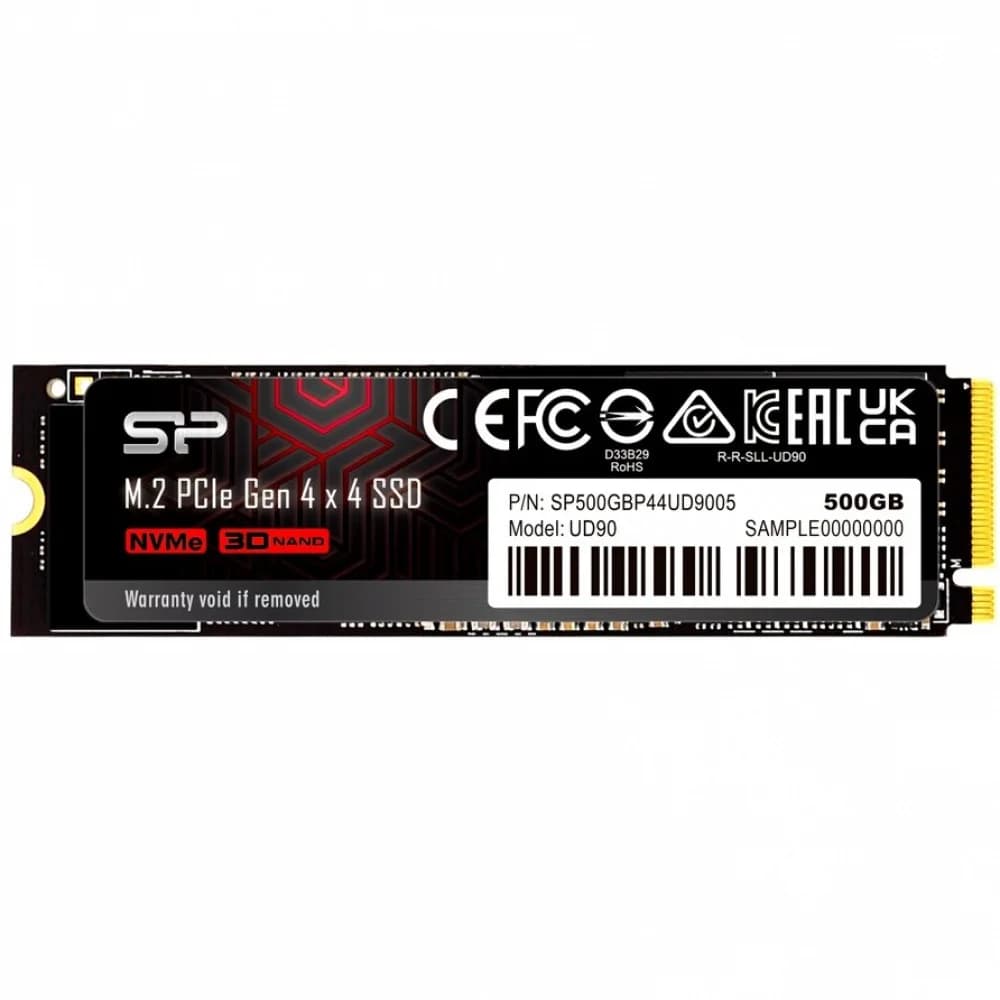 SSD M.2 Silicon Power 500Gb UD90 (PCI-E 4.0 х4, up to 5000/4800MBs, 3D NAND, NVMe 1.4, 300TBW, 22х80mm)