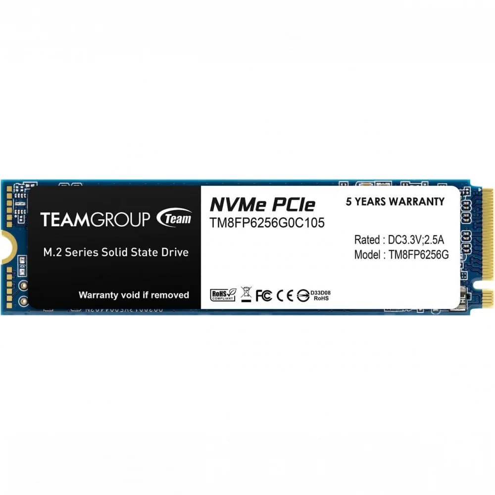 Твердотельный накопитель 256GB SSD TeamGroup MP33 M.2 NVMe R1600Mb/s W1300MB/s TM8FP6256G0C101
