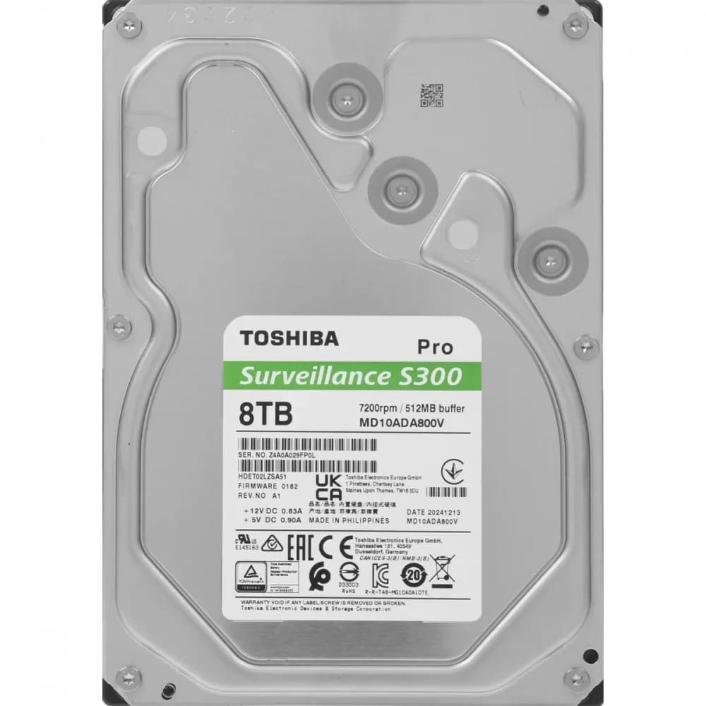 Жесткий диск Toshiba SATA-III 8TB MD10ADA800V Surveillance S300 Pro (7200rpm) 512Mb 3.5"