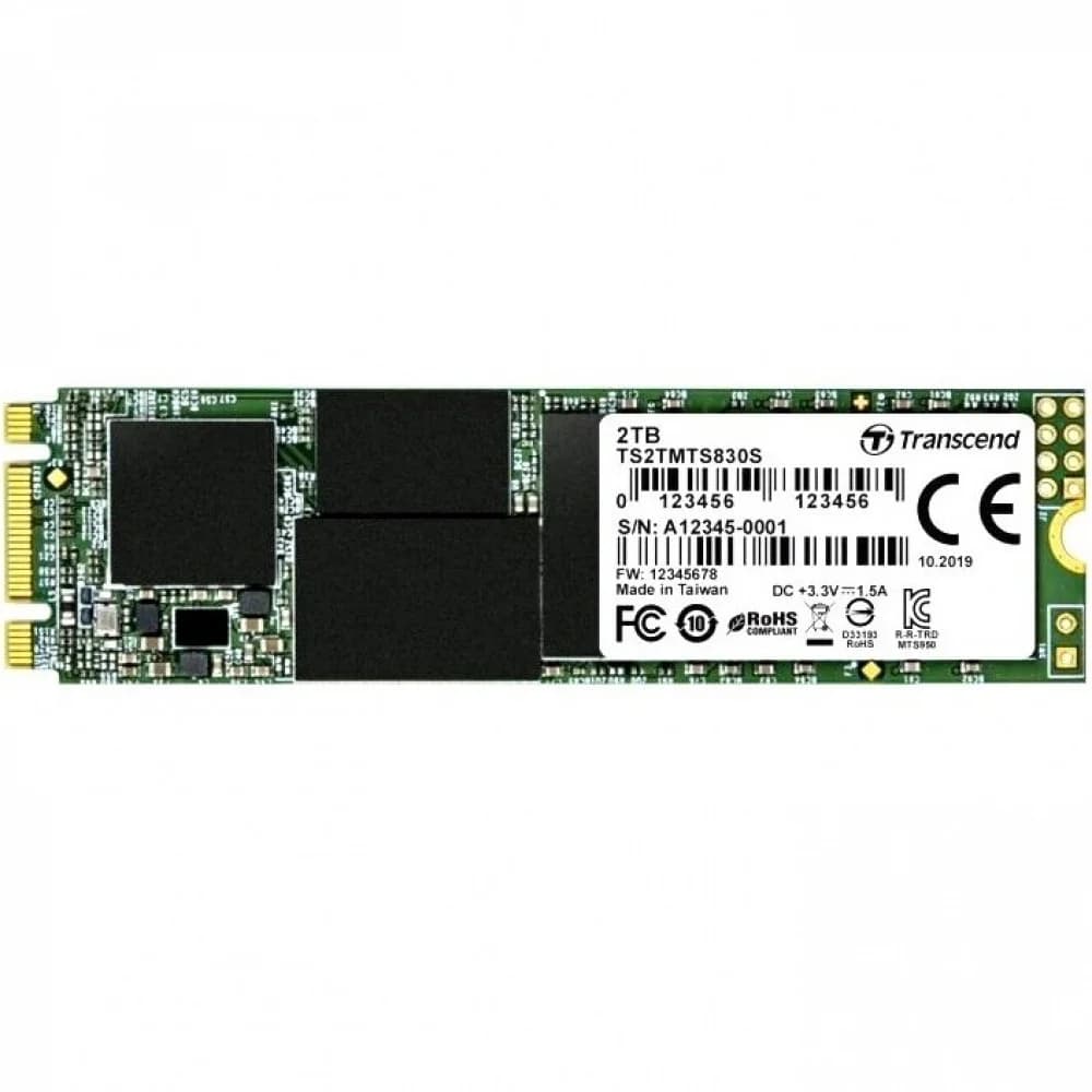 Твердотельный накопитель/ Transcend SSD 830S, 2048GB, M.2(22x80mm), SATA3, 3D TLC, R/W 560/520MB/s, IOPs 90 000/85 000, TBW 1120, DWPD 0.3 (5 лет)