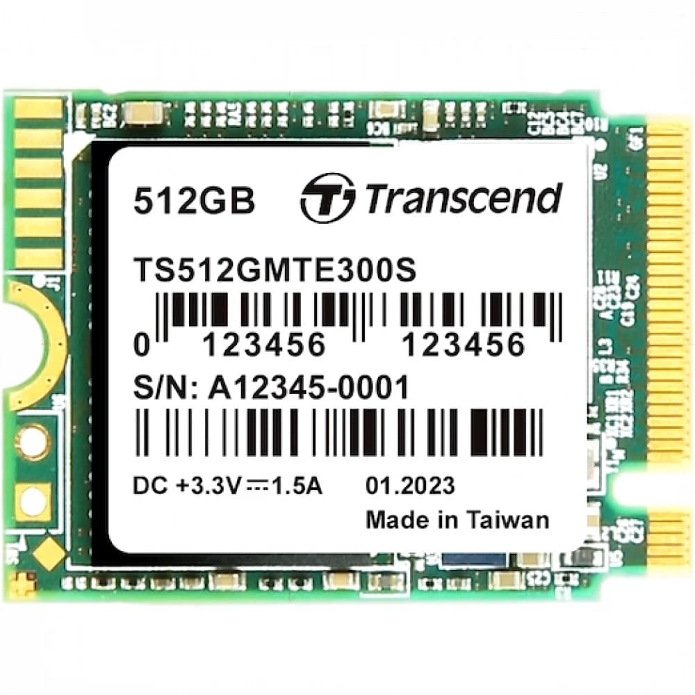 SSD M.2 2230 Transcend 512GB MTE300S (PCI-E 3.0 x4, up to 2000/1100Mbs, 3D NAND, 200TBW, NVMe 1.3, 22х30mm)