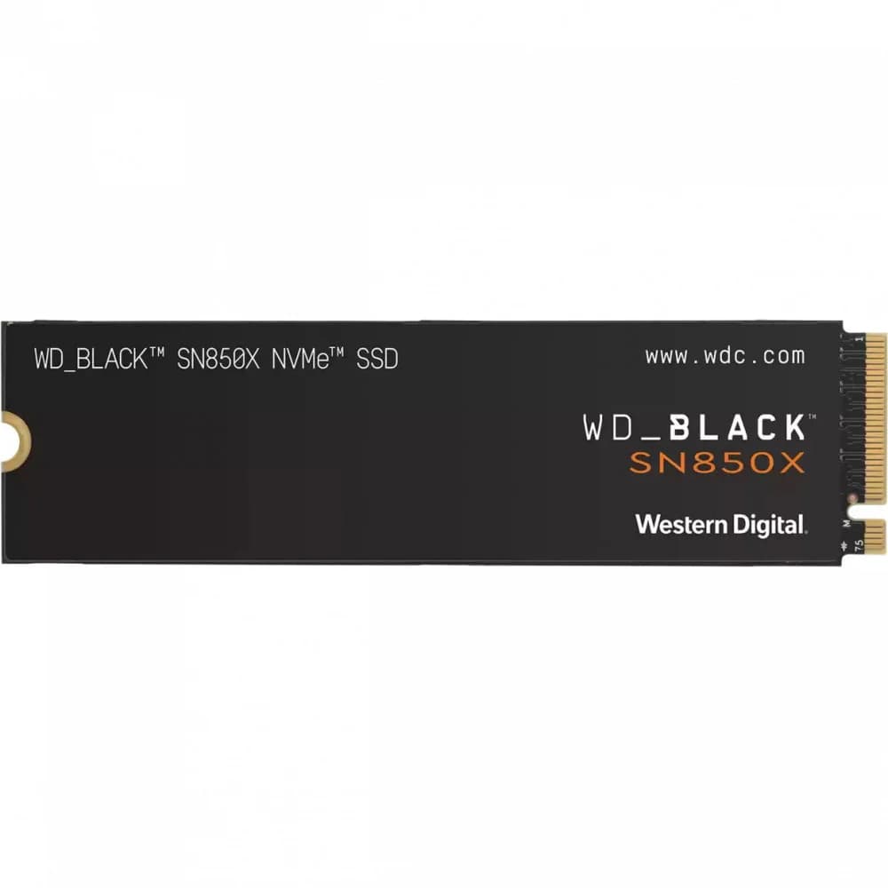 Твердотельный накопитель/ WD SSD Black SN850X, 2000GB, M.2(22x80mm), NVMe, PCIe 4.0 x4, 3D TLC, R/W 7300/6600MB/s, IOPs 1 200 000/1 100 000, DRAM buffer 2048MB, TBW 1200, DWPD 0.3