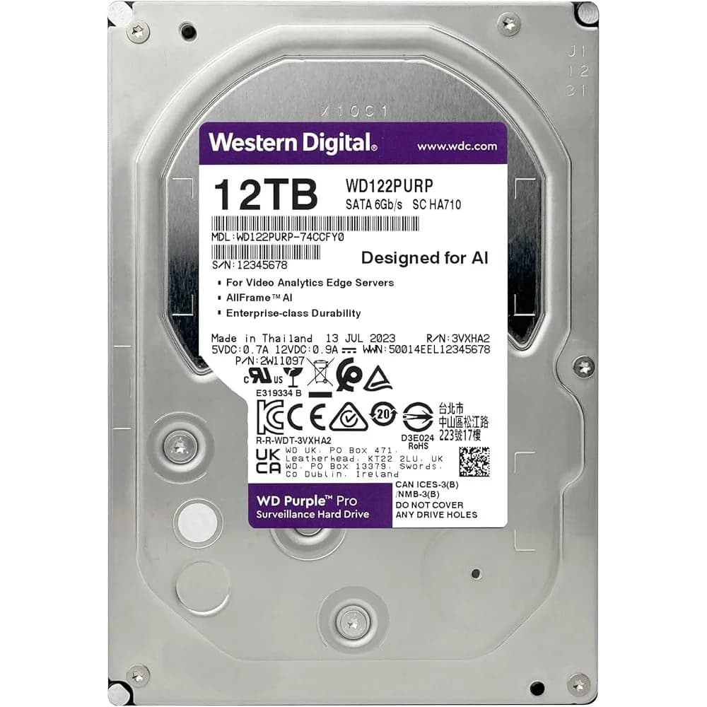 Жесткий диск Western Digital 12TB WD122PURP Purp, SATA3, Cache 256MB, 7200 rpm