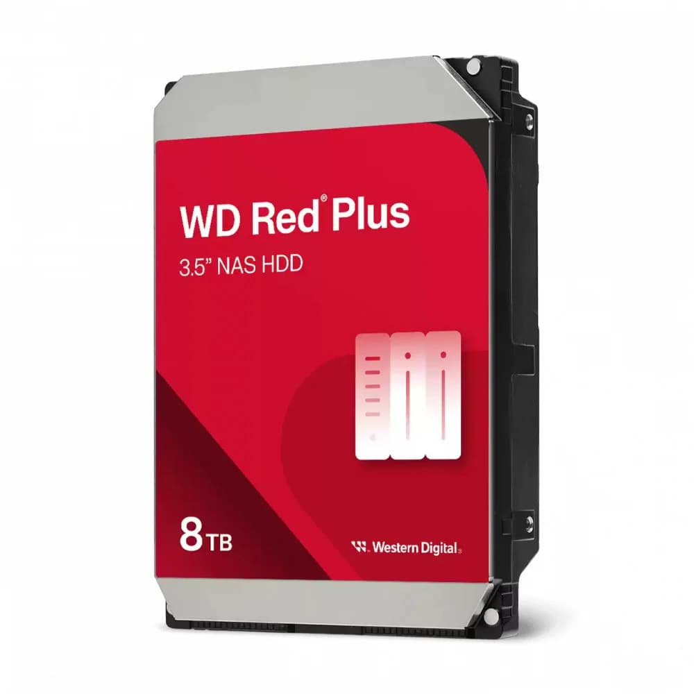Western Digital Red Plus NAS HDD 3.5" SATA 8Tb, 5640RPM, 256MB buffer, CMR, WD80EFPX, 1 year