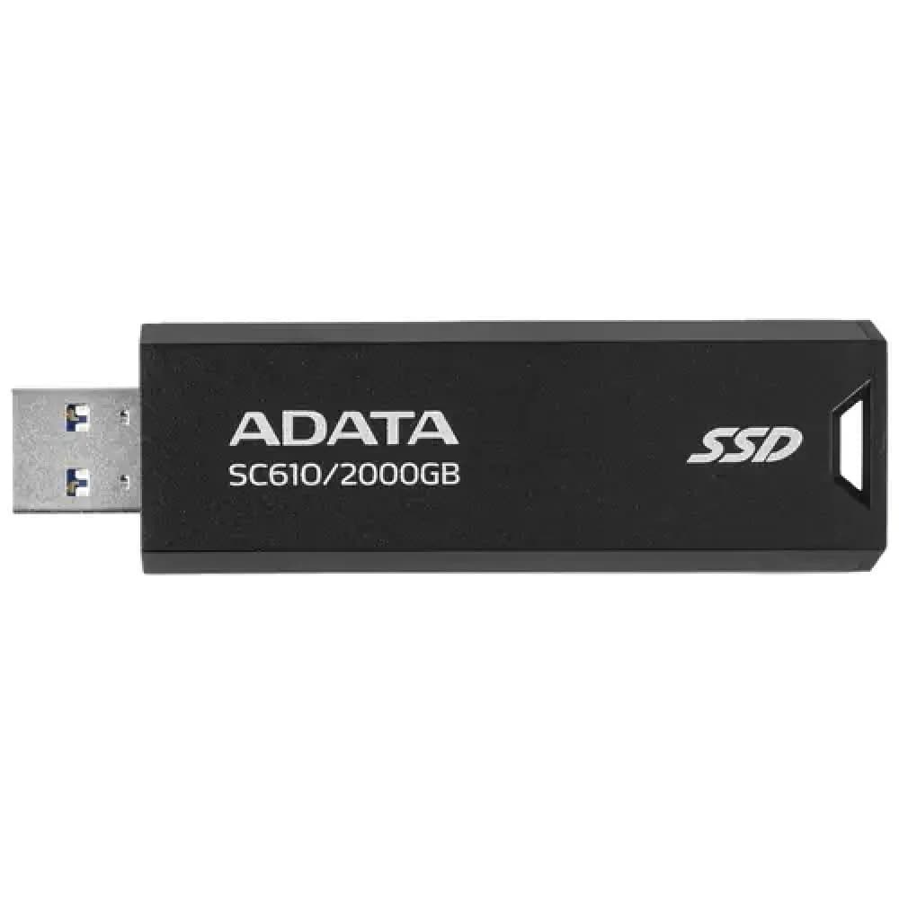 Внешний SSD диск, ADATA, SC610, SC610-2000G-CBK/RD, 2TB, USB 3.2 Gen2 Type-A, Черный