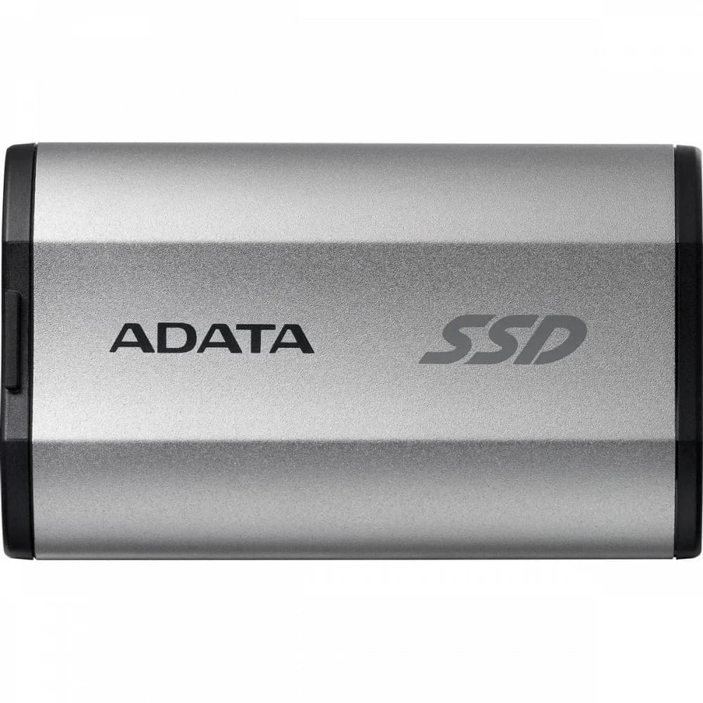Твердотельный накопитель/ ADATA External SSD SD810, 1000GB, Type-C, USB 3.2 Gen2х2, up to R/W 2000/2000 MB/s, 72.7x44x12.2mm, Silver (5 лет)