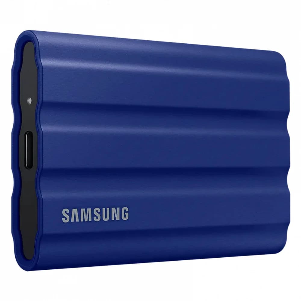 Внешний SSD 1000Gb Samsung T7 Shield USB 3.2 Gen.2 (10 Гбит/c) AES 256 Поддержка NVMe Синий MU-PE1T0R/WW