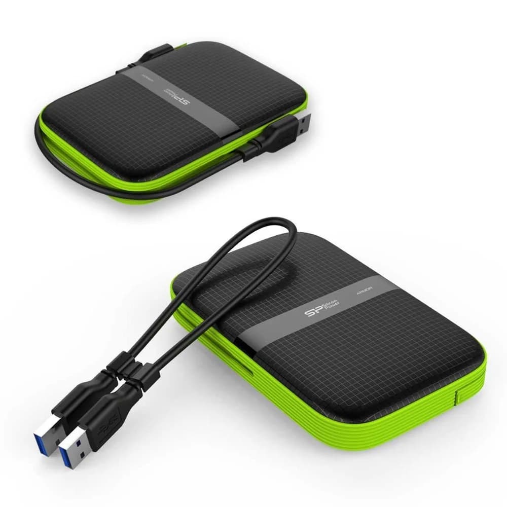 Жесткий диск Silicon Power USB 3.0 4Tb SP040TBPHDA60S3K A60 Armor 2.5" черный/зеленый