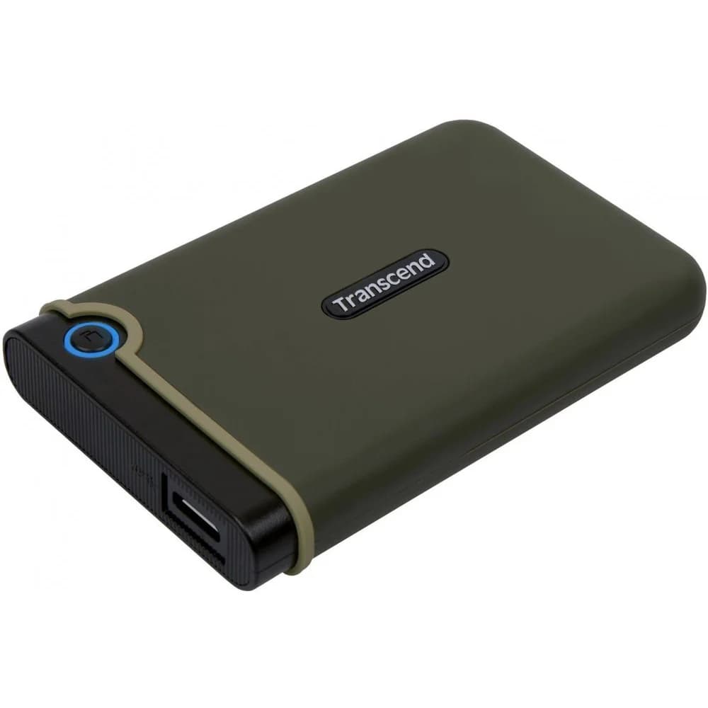 Внешний жесткий диск 1TB Transcend StoreJet 25M3G, 2.5", USB 3.1, резиновый противоударный, Милитари зеленый