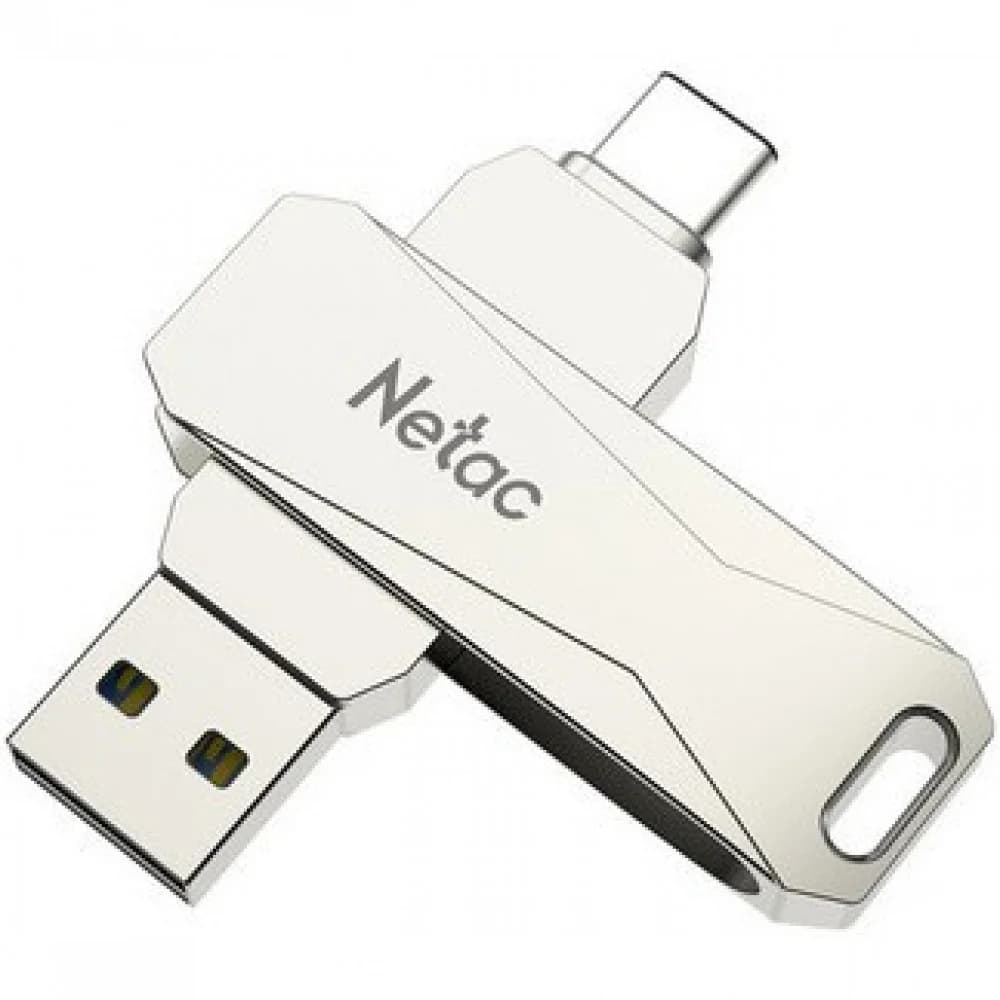 Флеш Диск Netac U782C 512Gb <NT03U782C-512G-30PN>, USB3.0+TypeC, металлическая
