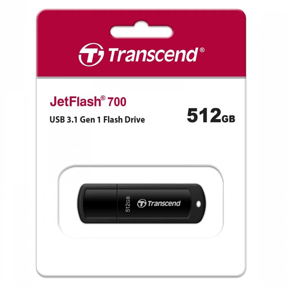 Флеш Диск Transcend 512Gb Jetflash 700 TS512GJF700 USB3.1 черный