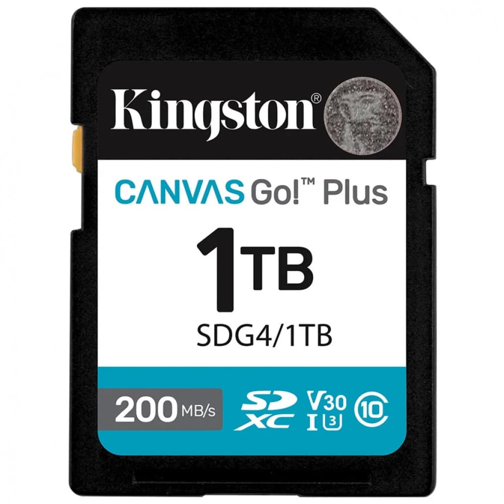 Карта памяти, Kingston, SDG4/1TB, SDXC 1TB, Canvas Go Plus, C10, UHS-I, U3, V30