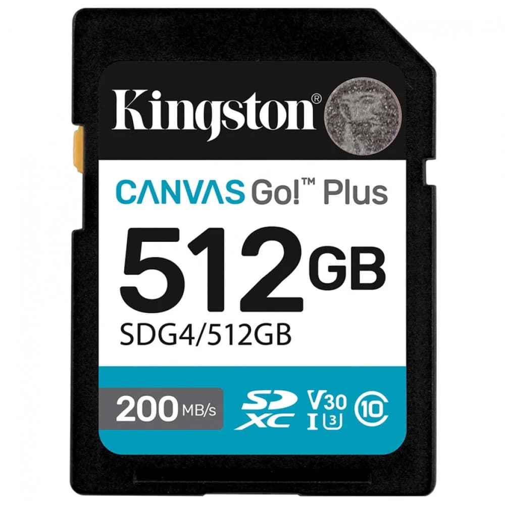 Карта памяти, Kingston, SDG4/512GB, SDXC 512GB, Canvas Go Plus, C10, UHS-I, U3, V30