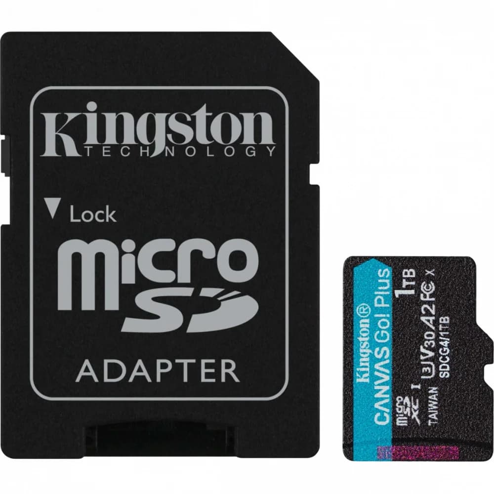 Карта памяти MicroSD, Kingston Canvas Go! Plus Gen4, 1TB, SDCG4/1TB, Class 10, UHS-I, R200/W160