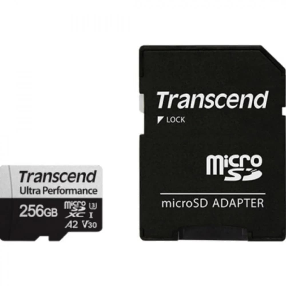 Флеш-накопитель Transcend Карта памяти Transcend 256GB UHS-I U3 microSD w/ adapter A2 Ultra Performance R/W:160/125 MB/s