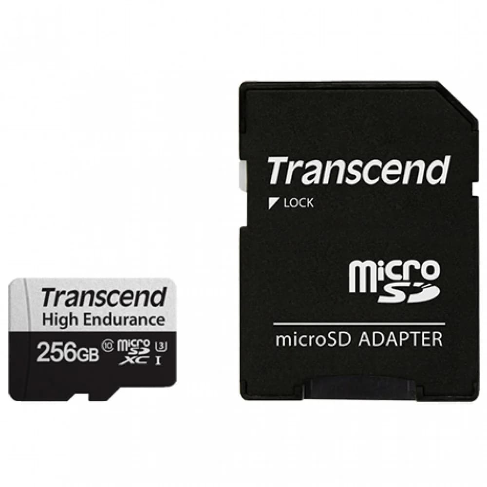 Карта памяти Transcend 256GB microSD w/ adapter U1, High Endurance R95/W45 MB/s