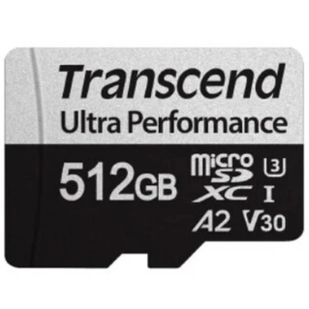 Карта памяти/ Transcend 512GB microSDXC Class 10 UHS-I U3 V30 A2 R160, W125MB/s with SD adapter